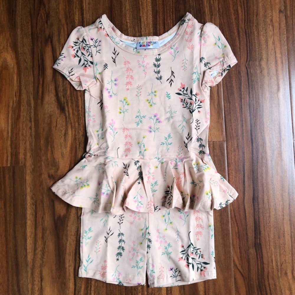 NWT Dot Dot Smile Romper Blush Wildflowers Multiple Sizes